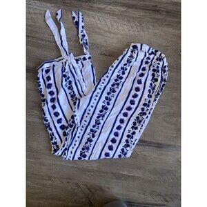 Aila Blue Floral Pants Small